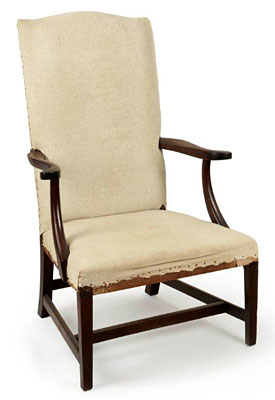 A Fine Chippendale Mahogany Lolling Chair, Newburyport or Portsmouth, circa 1785